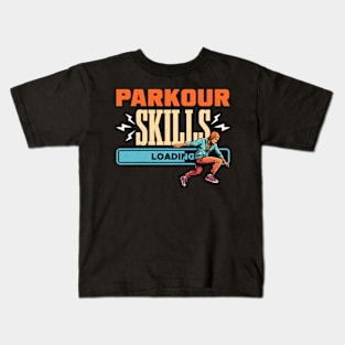 Parkour Skills Loading Loves Running Parkour Lover Kids T-Shirt